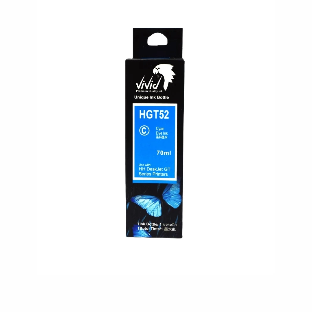 HP GT52 Muadil Mavi Mürekkep – 70ml – VİVİD