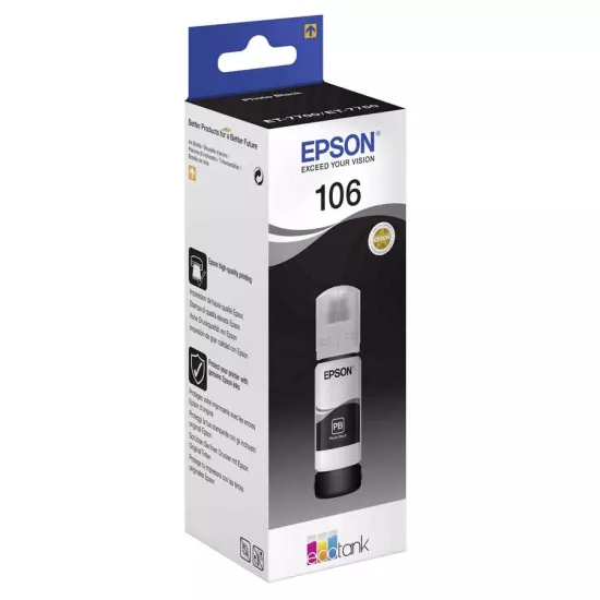 Epson 106-C13T00R140 Siyah Orijinal Mürekkep