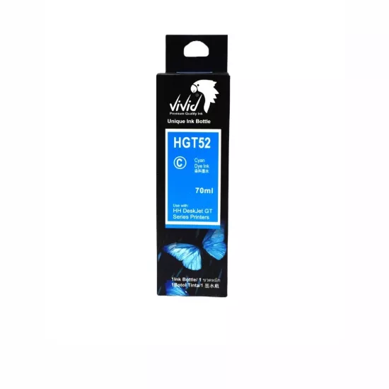 HP GT52 Muadil Mavi Mürekkep – 70ml – VİVİD