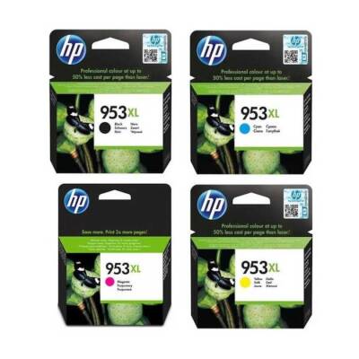 HP 953XL Orijinal Kartuş Seti 4 Renk Tam Takım (Siyah, Mavi, Kırmızı, Sarı)