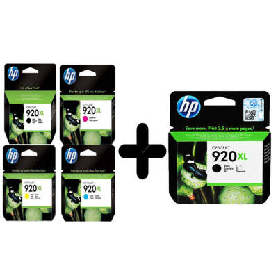 HP 920XL Orjinal Set + 920XL Siyah Orjinal Kartuş